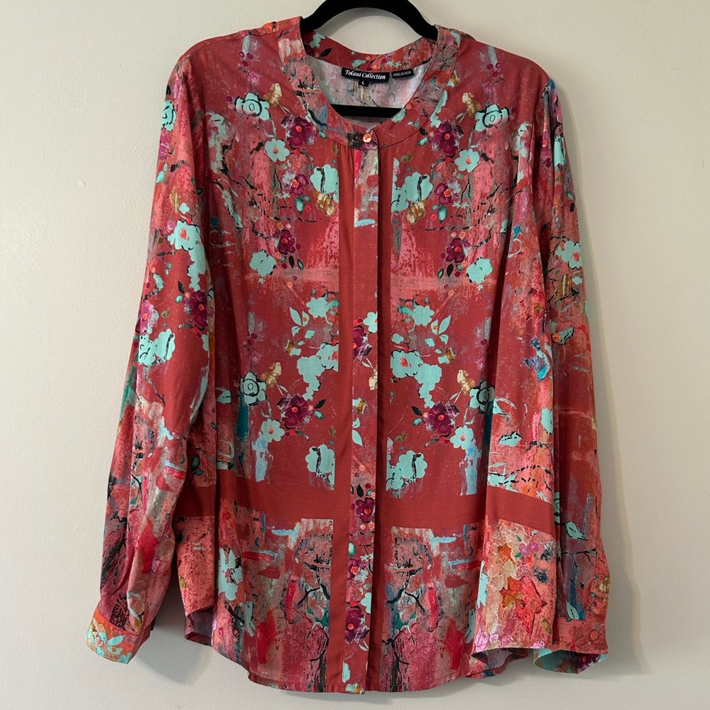 Tolani Collection Large Adele Modal Button Up Shi… - image 2